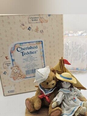 New Cherished Teddies ZACHARY Boy Sail Boat Bear Figurine Friend birthday Zach